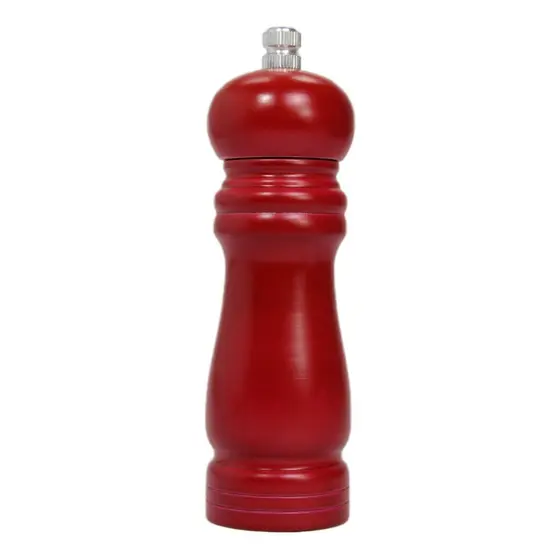 Moedor Manual Pimenta Sal Grãos Tempero Condimento Madeira 15,5cm