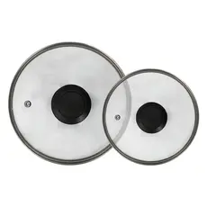 Kit Tampa De Vidro Reforçado Para Cozinhar Panela Caçarola 24cm & 28cm