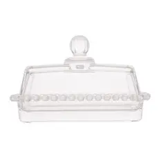 Manteigueira Com Tampa De Cristal Pearl 10,6cm X 10,6cm X 17,1cm - 1 Unidade