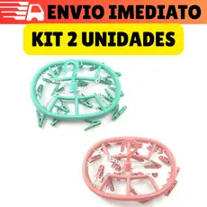 Kit 02 Varal De Calcinha Para Roupas Intimas Cueca Meia 18 Prendedores Oval Apartamento Lavanderia