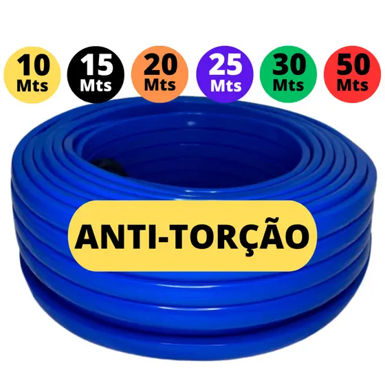 Mangueira De Jardim Reforçada Chata Quadrada Anti Torção Para Casa Lavar Carro Conector e Esguicho