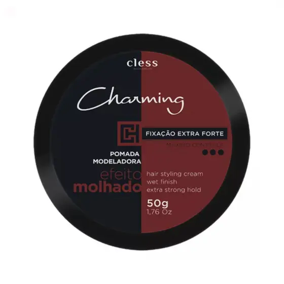 Pomada Modeladora Cless Charming Men Extra Forte Molhado 50g