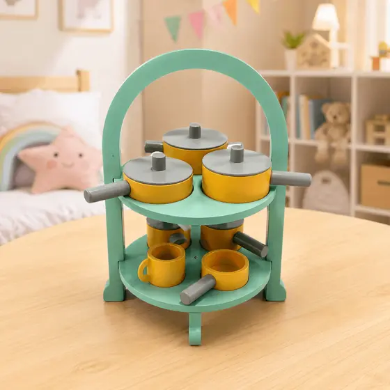 Conjuntos Cozinha Brinquedo Infantil Batedeira Panela Madeira Educativo