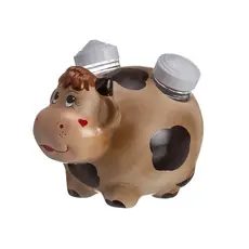 Vaca Porta Saleiro e Paliteiro em Cerâmica Decorativo Porta Temperos Cozinha