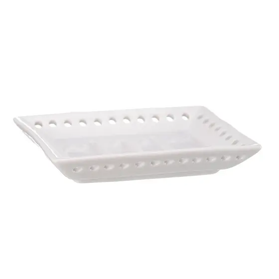 Saboneteira Porcelana Furada Pequena Para Banheiro
