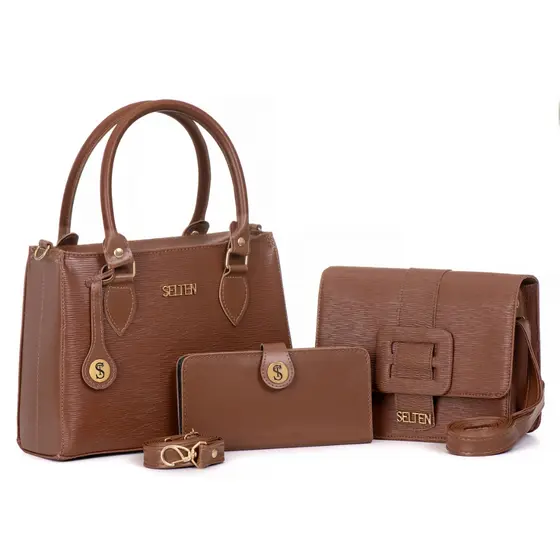 Kit De Bolsas Femininas Media E Pequena Com Carteira