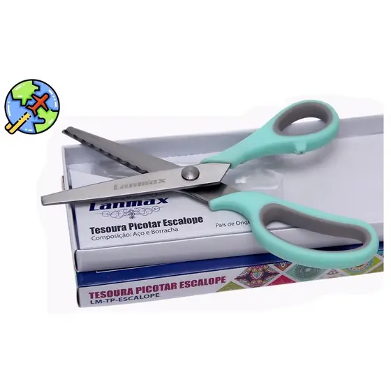 Tesoura De Picotar Escalope Lanmax Corte Arredondado Profissional Escalope Lanmax Papel Eva Tecido