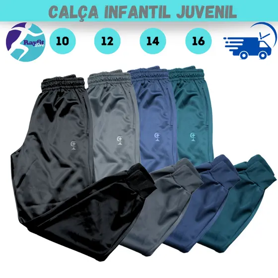 Kit 3 Calça Infantil Juvenil Flanelada Quentinha 10 ao 16