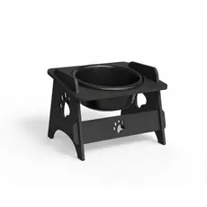 Comedouro Bebedouro em Mdf Elevado Duplo Pet Gato Cachorro Com Tigelas - Pets de Pequeno Porte