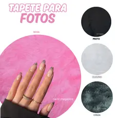 Tapete de Pelucia Redondo Para Foto Manicure Unhas Decoração Produtos 30 cm