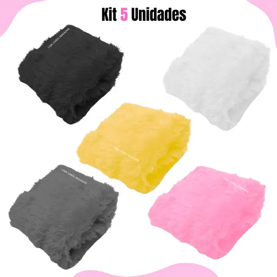 Kit 5 Tapetes de Pelucia Para Foto Manicure Unhas Decoração Produtos 30 X 30 cm