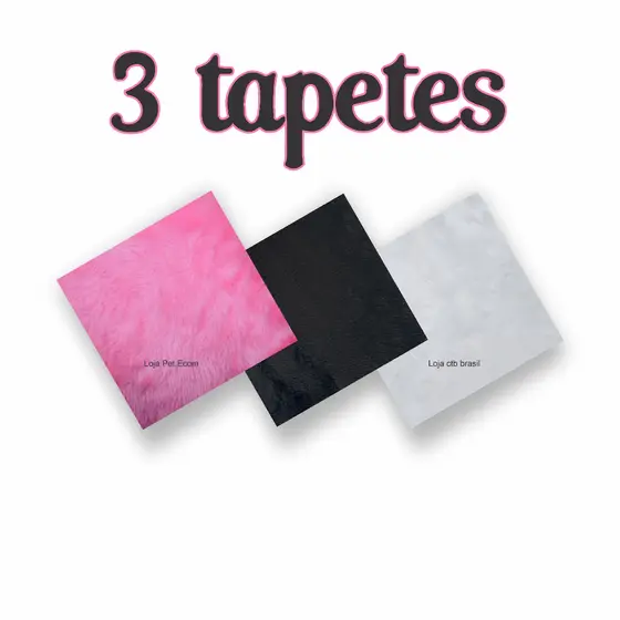 Kit 3 Tapetes de Pelúcia Para Foto Produtos Manicure Unhas Decoração 30 X 30 cm
