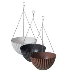 Vaso Cuia Cachepo 21 Tipo A Completo C/ Suporte Cabo de Aço de Parede Decorativo Jardim Vida Verde