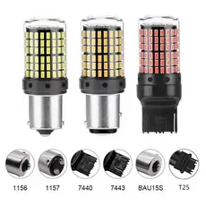 2pcs T20 Luzes De Sinalização De Volta Lâmpadas De Freio CanBus Para Carros 1156 ba15s p21w 1157 7440 7443