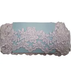 Renda de tule Bordado Sutache larga