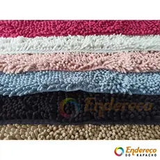 Tapete Banheiro 80x50 Antiderrapante Bolinha Microfibra Macarrão Luxo Várias Cores