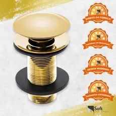 Válvula Click Pia Banheiro 100% Aço Inox 7/8 Ralo Inteligente para Lavatório Válvula Click Luxo 3cm