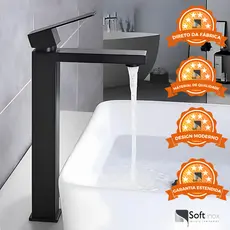 Torneira Monocomando Inox Banheiro Resistente a Maresia Bica Alta Baixa Preto Fosco Escovada Cromada