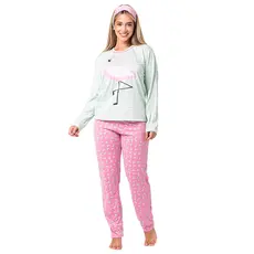 Pijama Feminino Longo Inverno Conjunto Super Confortável com Tapa Olho