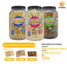 Palitos Ossinhos DogPets Comestíveis Mastigável Vários Sabores 1,5kg