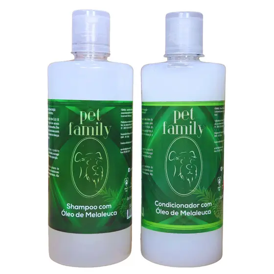 Shampoo Condicionador Óleo Melaleuca Tratamento Doenças Pele Infecções Dermatites Pets Cães Gatos