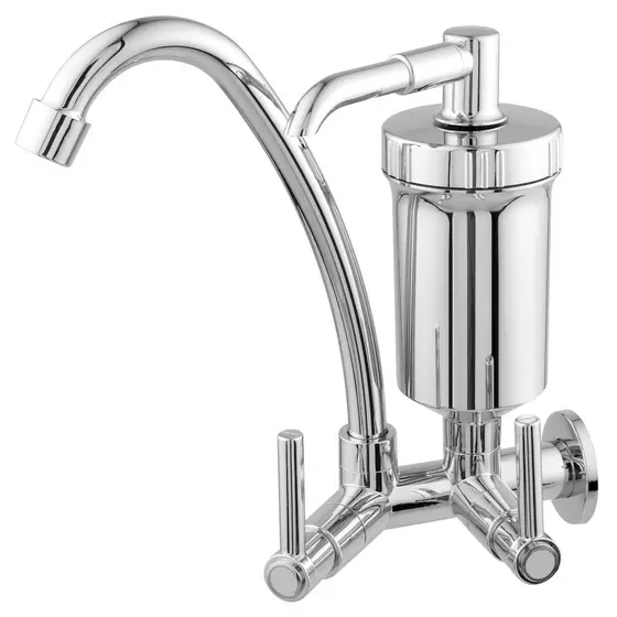 Torneira ABS Cozinha Parede 2072 Bica Alta Com Filtro C62 Cromada
