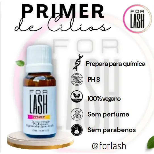 Primer Preparador para Extensão de Cílios, Lash Lifting  ( 2x + Retenção) - Linha For Lash