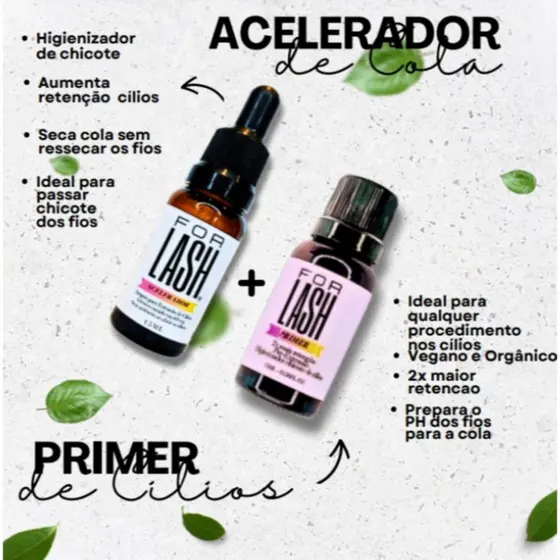 Kit Extensão de Cílios Primer + Acelerador de Cola FORLASH