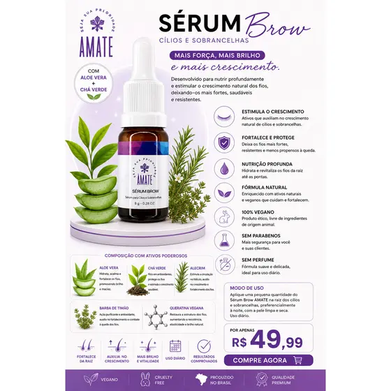 Sérum Brow ÂMATE – Cílios e Sobrancelhas