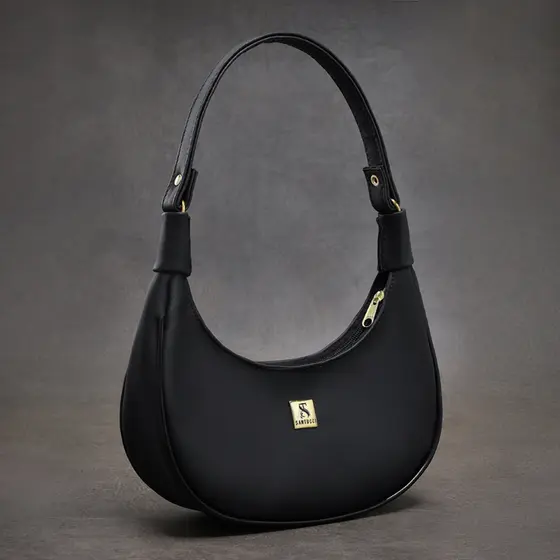 Bolsa Meia Lua Feminina Tote De Ombro Pequena Couro Sintético Sofisticada Lançamento Barata