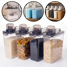 Kit 4 Dispenser Multiuso Pote Hermético Porta Mantimento Sabão Liquido Amaciante