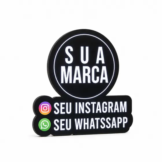 Luminoso Personalizado - Sua Logo e Seu Instagram E Whatsapp