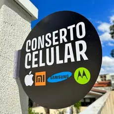 Placa Dupla Face Uso Externo - Conserto Celular Marcas