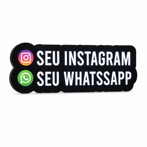 Letreiro Luminoso Personalizado Seu Instagram e Whatsapp