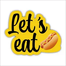 Placa Quadro Let's Eat Hot Dog - Decoração Cachorro Quente