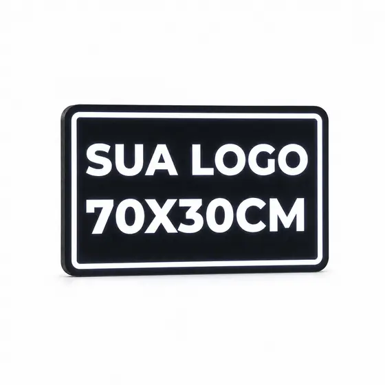 Letreiro Luminoso Personalizado - Sua Logo Marca 70x30cm