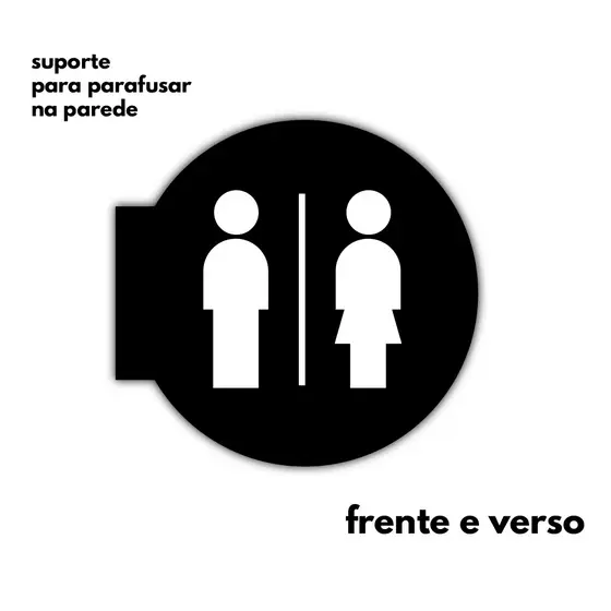 Placa Dupla Face Uso Externo -  Banheiros 20x20cm