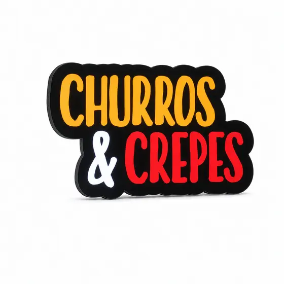 Letreiro Luminoso Churros E Crepes - Decoração