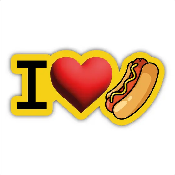 Placa Quadro I Love Hot Dog - Decoração Cachorro Quente