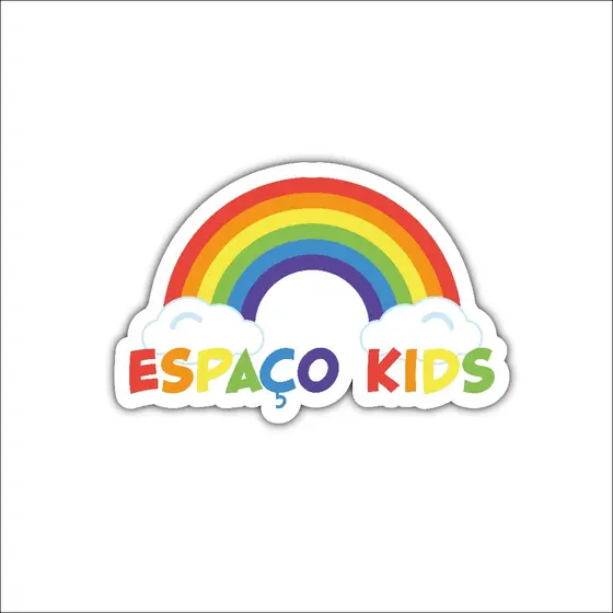 Placa Quadro Espaço Kids Arco-Íris - Decoração Espaço Kids