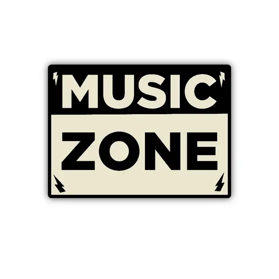 Placa Quadro Music Zone - Decoração Rock