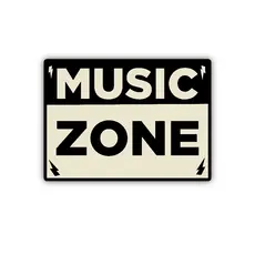 Placa Quadro Music Zone - Decoração Rock