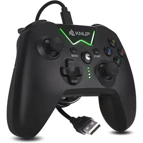 CONTROLE XBOX 360 E PC COM FIO USB KNUP KPGM017
