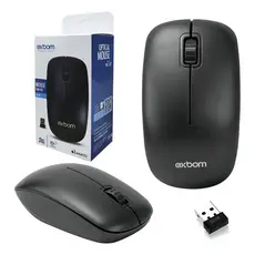 Mouse Wireless Exbom MS-S22 2.4GHz USB Sem Fio 1200 DPI Para PC e Notebook Preto