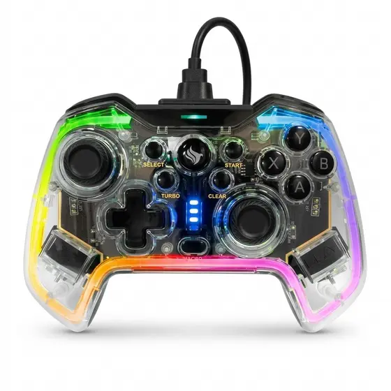Controle Pichau Glower X1, PC/Switch/PS3/ Android, Transparente, PG-GLWX-BL01