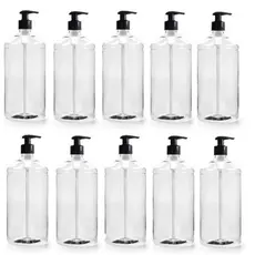 Frasco 1 litro Para Álcool gel 10 unidades com Válvula pump Bico de Pato