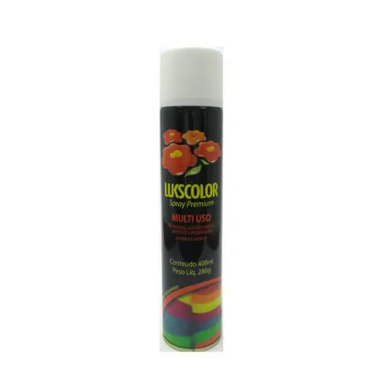 Tinta Spray branco brilhante multiuso Lukscolor