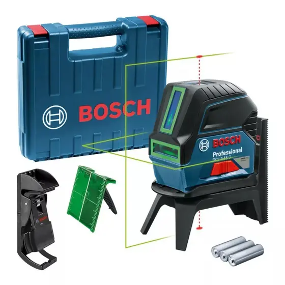 Kit Nível Laser Verde Bosch GCL 2-15G + Suporte Magnético RM1 + Maleta