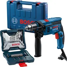 Furadeira Impacto Parafusadeira Bosch GSB 13 RE 750w 127v + Brocas e Bits X-Line 33 PCs + Maleta