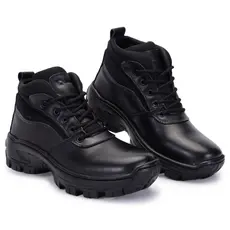 Bota Botina Masculino de Segurança em Couro  Trabalho  Palmilha em Gel